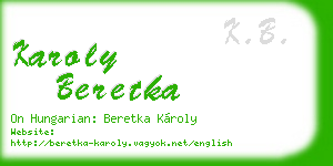 karoly beretka business card