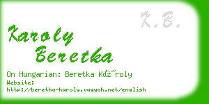 karoly beretka business card